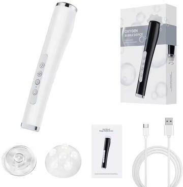 Uplift Essentials CO2 Oxygen Facial Bubble Pen Skin Care Device white