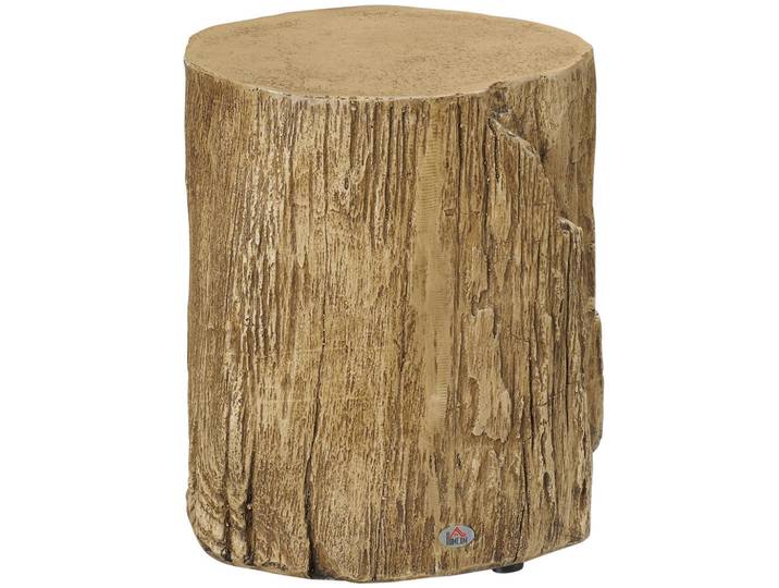 ComfortXL Beistelltisch De-08804 Baumstumpf-Optik aus Beton Braun, Naturfarben, Stein, 37x43x37 cm, Wohnzimmer, Wohnzimmertische, Beistelltische