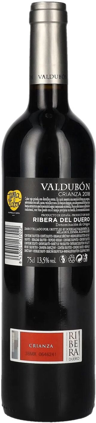 Valdubón Crianza Ribera Del Duero 2018 13,5% Vol. 0,75l