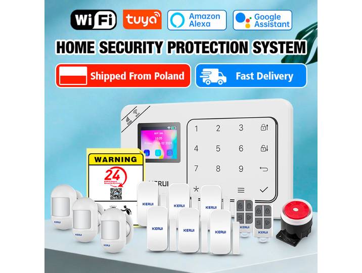 Système d'alarme domestique sans fil KERUI WiFi GSM W181 Tuya Smart Life pour la sécurité de votre famille
