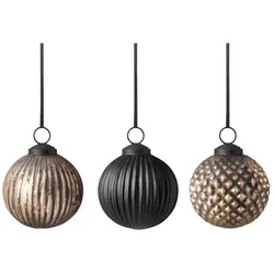 GLAS-WEIHNACHTSKUGELN Christmas Chic braun-schwarz