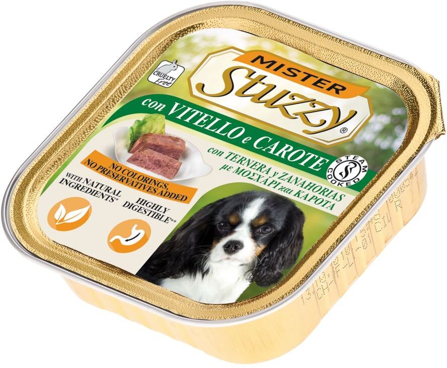 Antica Farmacia Orlandi Stuzzy Cane Pate' Vaschetta Adulto Vitello 150 Gr