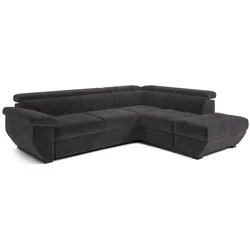 COTTA Ecksofa mit Funktion Speedway Stoff Black / Anthrazit