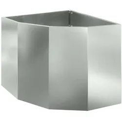 Helloshop26 - Moderne Eck-Pflanzkübel zur Optimierung des Außenbereichs 60 x 60 x 50 cm aus verzinktem Stahl silber