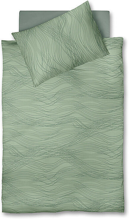 FLEURESSE Satin Bettwäsche  MODERN LIFE 70x90cm / 140x220cm Rosemary grün EG