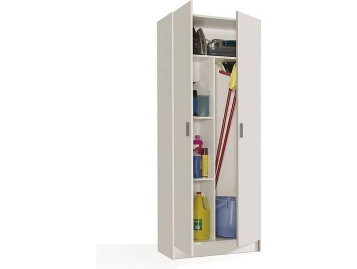 Armoire de rangement - DMORA - Charleston - 2 portes - Étagère à chaussures - Blanc