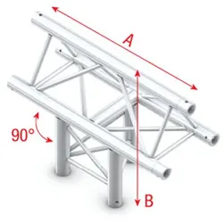 Milos Pro-30 Triangle P Truss - T-Cross vertical - 3-way - apex up - 71 cm ATB35B - 90° corner - P