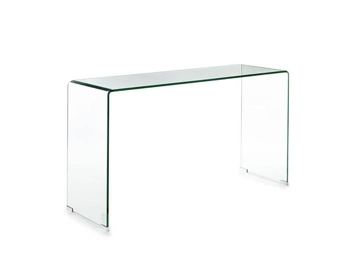 Console en verre courbé transparent h70 x l125 x p40