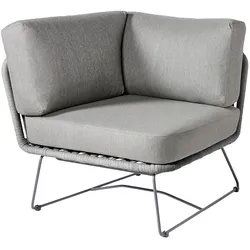 Diamond Garden Lounge Eckmodul MILOS, Edelstahl Dunkelgrau / Rope Dark Grey/ Sunproof (100 % Polypropylen)