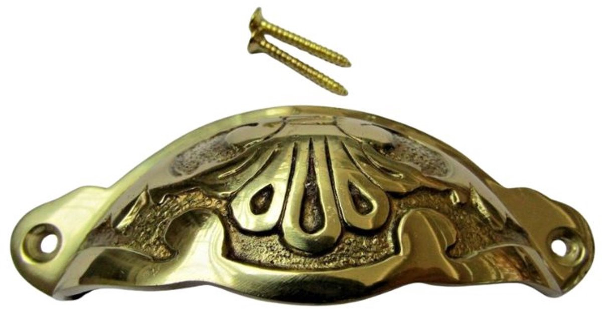 Floral Cup Pull Handgreep Polished Brass on Brass