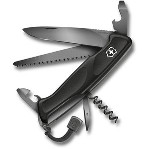 Victorinox Taschenmesser Ranger Grip 55 Onyx Black 0.9563.C31P, 12 Funktionen, mit Kunststoffgriff & Edelstahl-Zweihandklinge