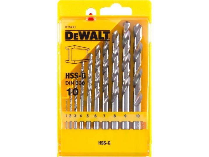 DeWALT 10-delige 1-10mm Metaalboor HSS-G in Cassette - DT5921