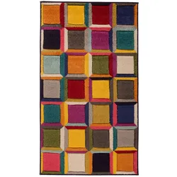 Stilvoller Teppich mit geometrischem Muster & Jute-Rücken `Meon Joe` . 120x170 cm | Kadima Design