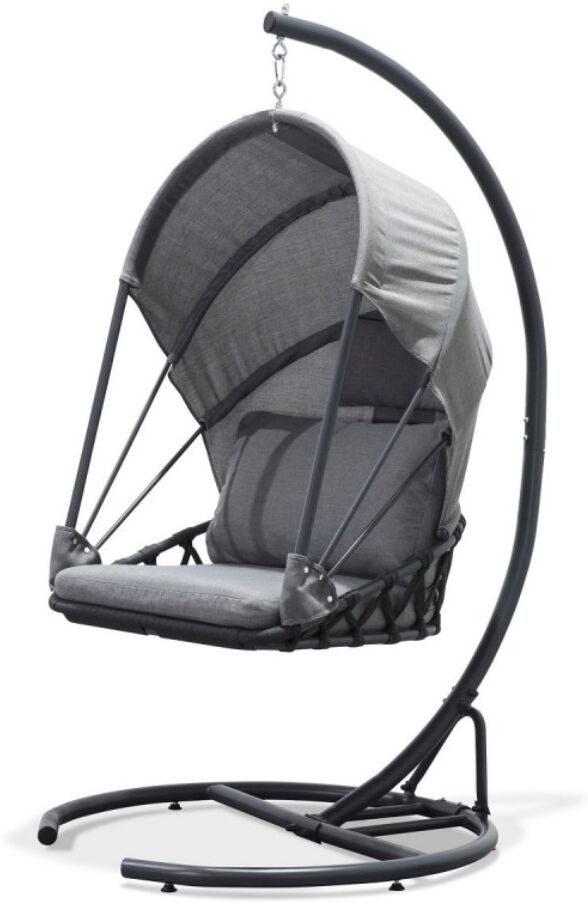 Balancelle de jardin LACANAU avec coussins gris anthracite DCB Garden