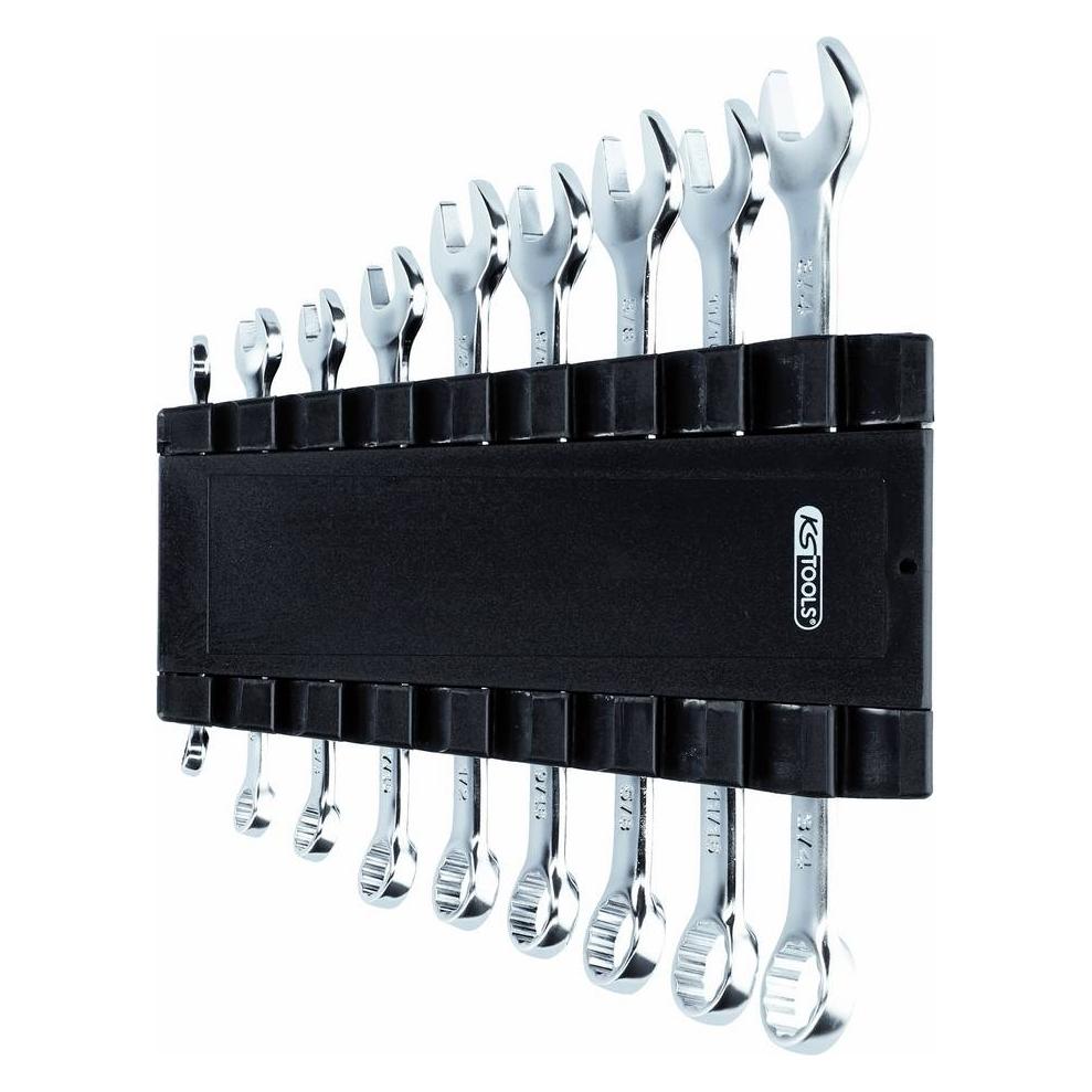 KS Tools Set mit 9 Ring-Maulschlüsseln in Zoll, 1/4" bis 11/16" (1/2", 1/4", 11/16", 3/8", 5/16", 5/8", 7/16", 9/16") (922.0073)