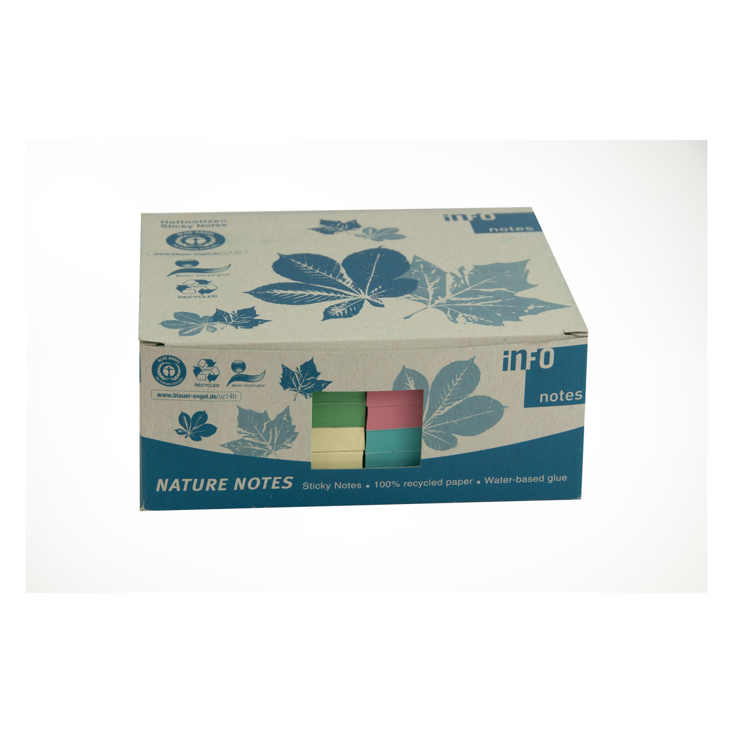 Info Recycling Haftnotizen Standard 5655-88BOX farbsortiert 12 Blöcke (125 x 125 mm) (5655-88BOX)
