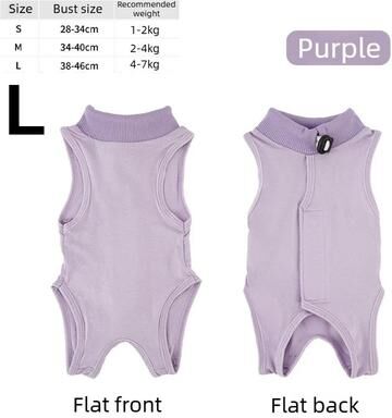 Uplift Treasures Cat Recovery Surgery Jumpsuit purple l