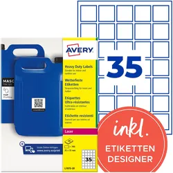 Avery, Etiketten, Universaletiketten 35x35mm QR-Code weiss