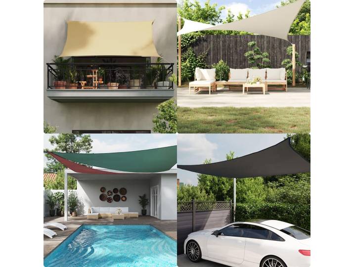 vidaXL Sonnensegel Oxford-Gewebe Rechteckig 4x5 m Creme
