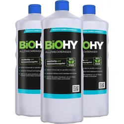 BiOHY Allzweckreiniger Konzentrat (3x1l Flasche) | Schonender Profi - Universalreiniger für Haushalt und Auto | vollständig biologisch abbaubar
