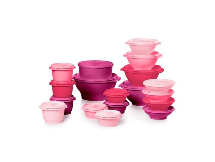 Tupperware Heritage Collection Frischhaltedosen, spülmaschinengeeignet und BPA-frei, 36-teiliges Set (18 Behälter und 18 Deckel), Vintage Pink
