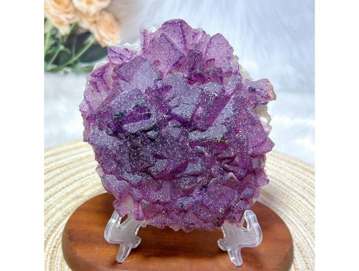 Clip Naturel de Guérison de Haute Qualité, Cube de Fluorite Megenta, Spécimen de Pierres Précieuses Brutes, Décorations de Maison Reiki, Cadeau de Décoration de Chambre