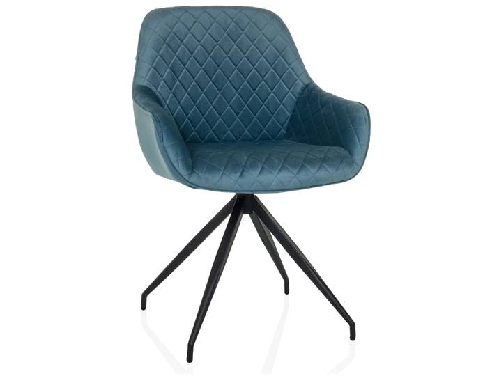 Chaise De Salle À Manger / Chaise À Coque Elverum Velours Bleu Gris Hjh Living