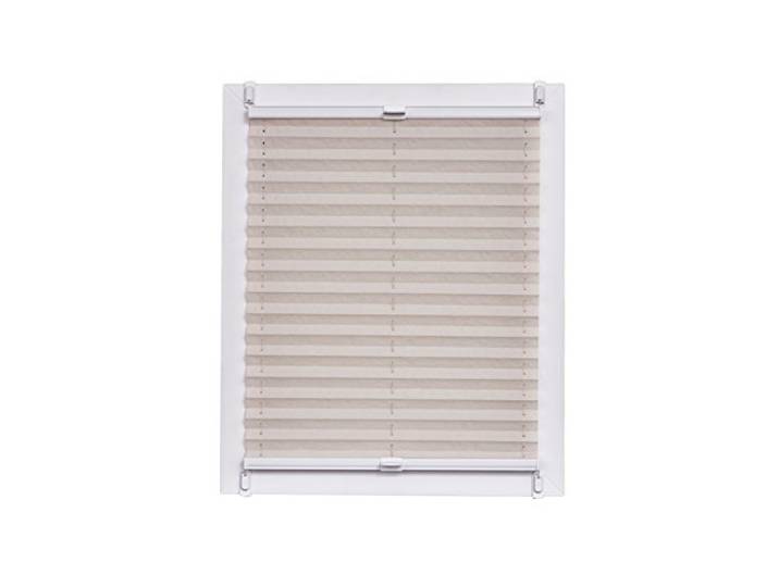 Plissee Made in Germany, Tageslicht, Echtcrush, natur, Klemmfix, weisse Schiene, 70 x 150