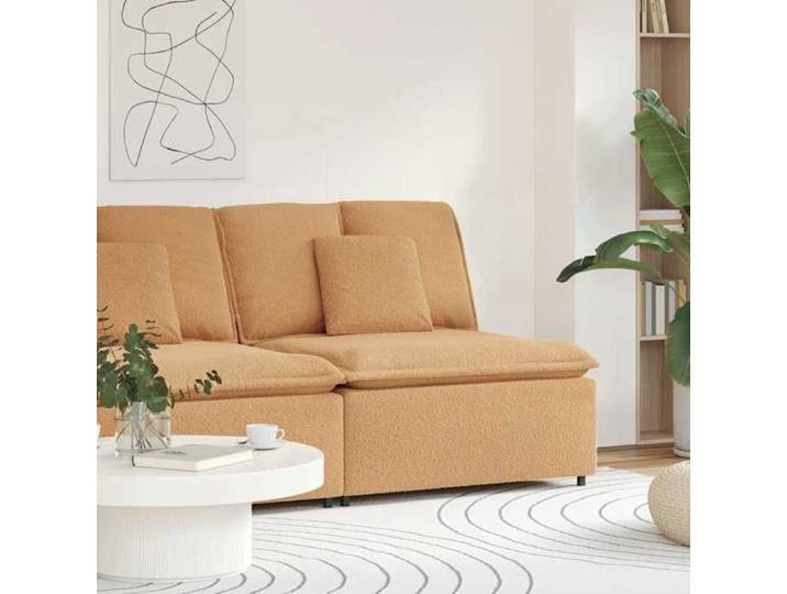 Moderne Module central de canapé modulable - avec coussins - beige - 100 cm - Sofa modulable @FR 1368