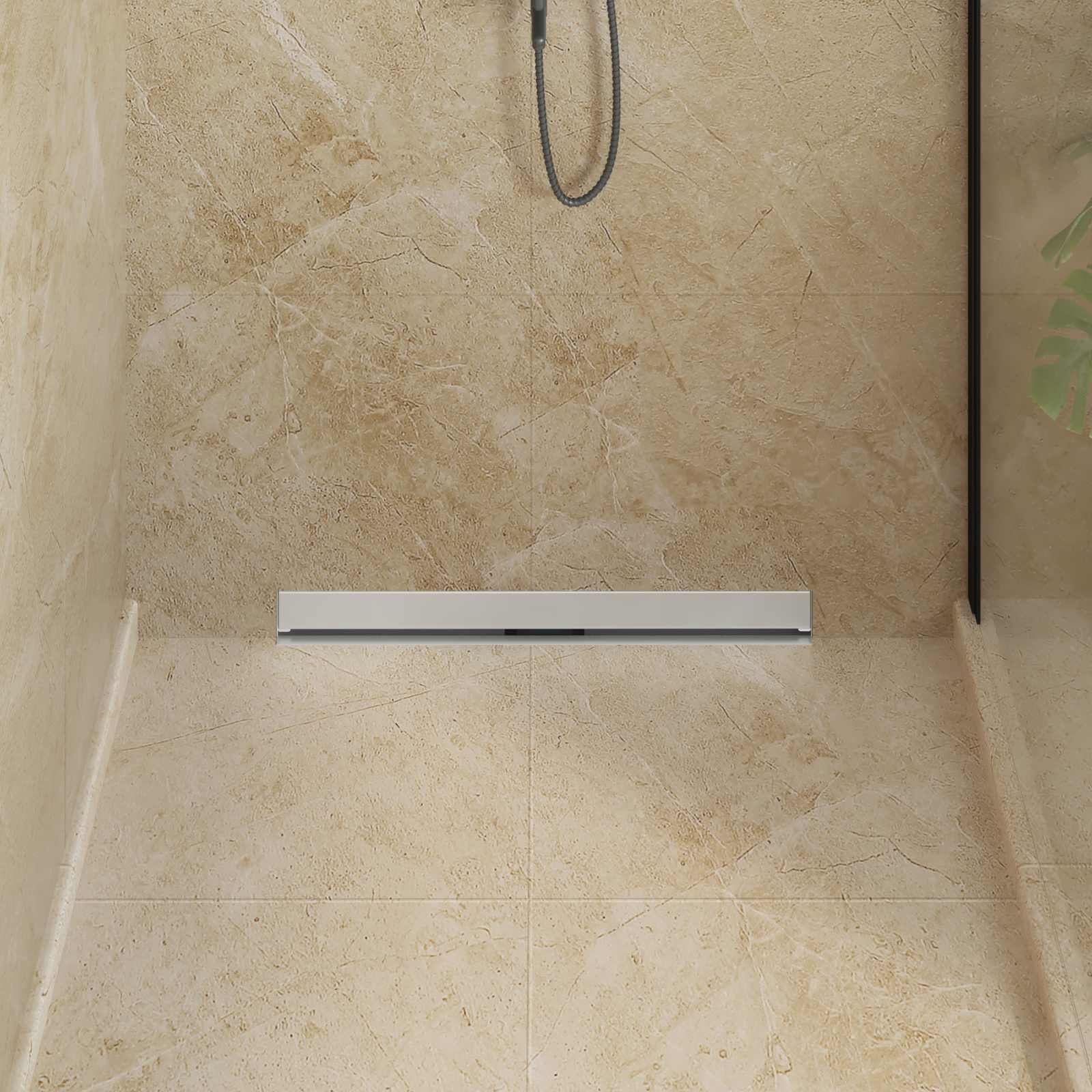 vidaXL Drain de Douche Monté au Mur Argenté 70 cm Acier Inox 304