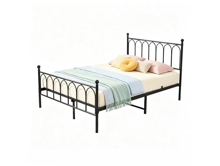 Stilvora Metallbett 140/200 mit Stauraum unter dem Bett, mit Lattenrost, Schwarz, Metall, 140x200 cm, Schlafzimmer, Betten, Metallbetten