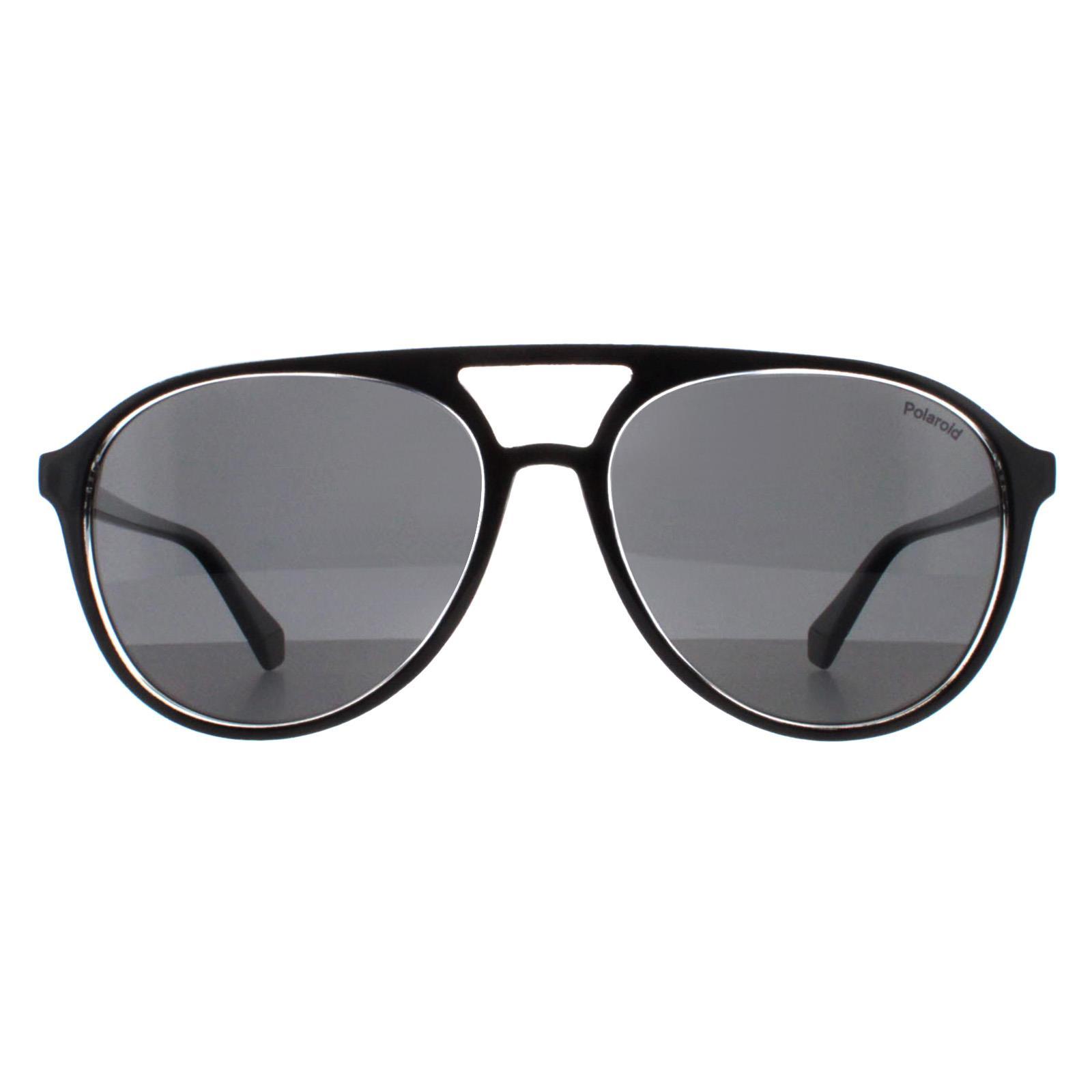 Polaroid Aviator Unisex Zwart Kristalgrijs Gepolariseerd PLD 4162/S