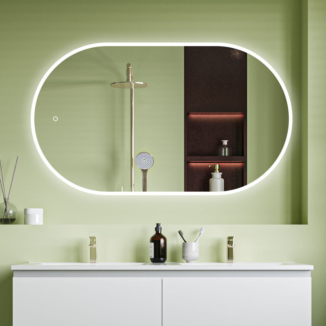 Metro Abigale Oval Wall Vanity Mirror White 70 cm x 120 cm