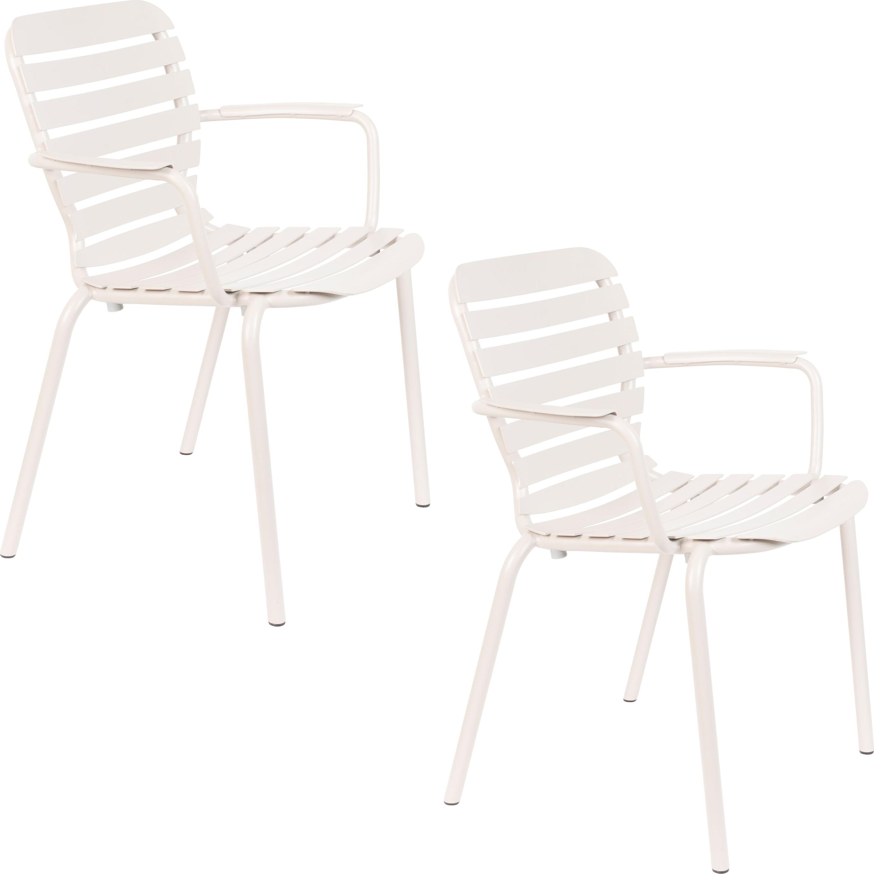 Zuiver Vondel Gartenstuhl mit Armlehne Weiß - 2 er Set