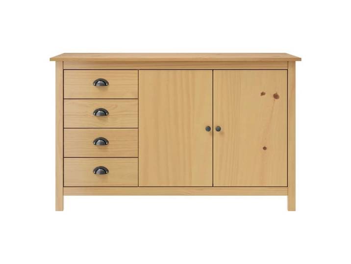 YUN@Buffet Bas Bahut Armoire Commode Sidebord Hill Marron miel 130x40x80 cm Bois de pin solide @2575@