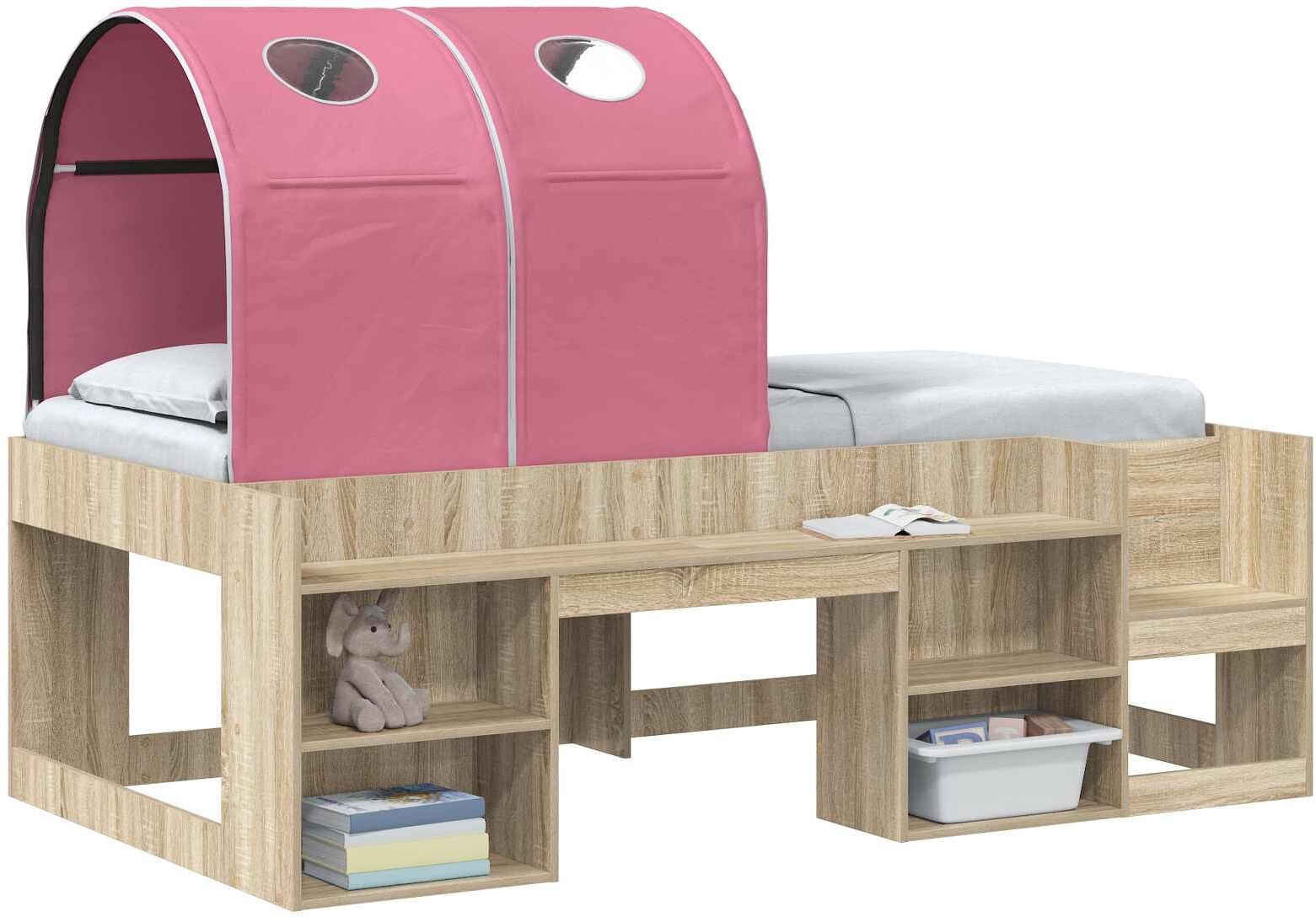 vidaXL Tunnel de lit pour lit mezzanine d'enfants 2 pc Rose