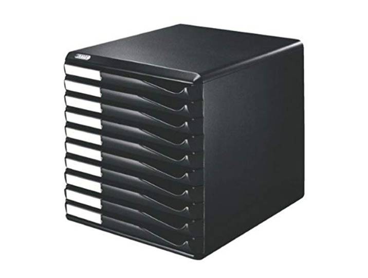 Leitz Formular-Set mit 10 Schubladen,Schubladenset zur Aufbewahrung von Dokumenten und Formularen, Schwarz, 52940095