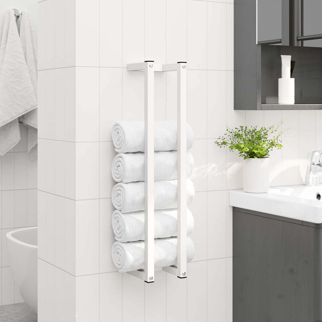 vidaXL Porte-serviette Blanc 12,5x12,5x60 cm Acier