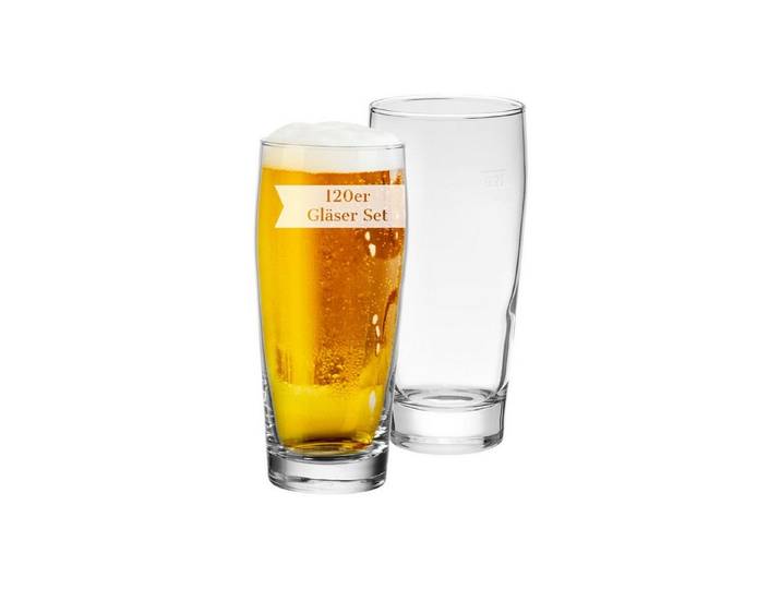van Well Bierglas Gastro Willi Becher geeicht 0,2 l 120er Set, 120-tlg., Glas