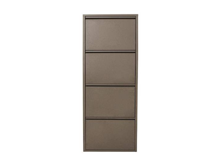 Schuhschrank KARE DESIGN Caruso 4 , braun (taupe), B:50cm H:136cm T:15cm, Metall, Schränke, Schuhschrank