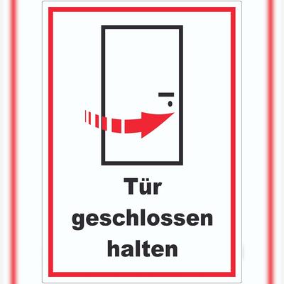HB-Druck Tür geschlossen halten Aufkleber A7 (74x105mm)