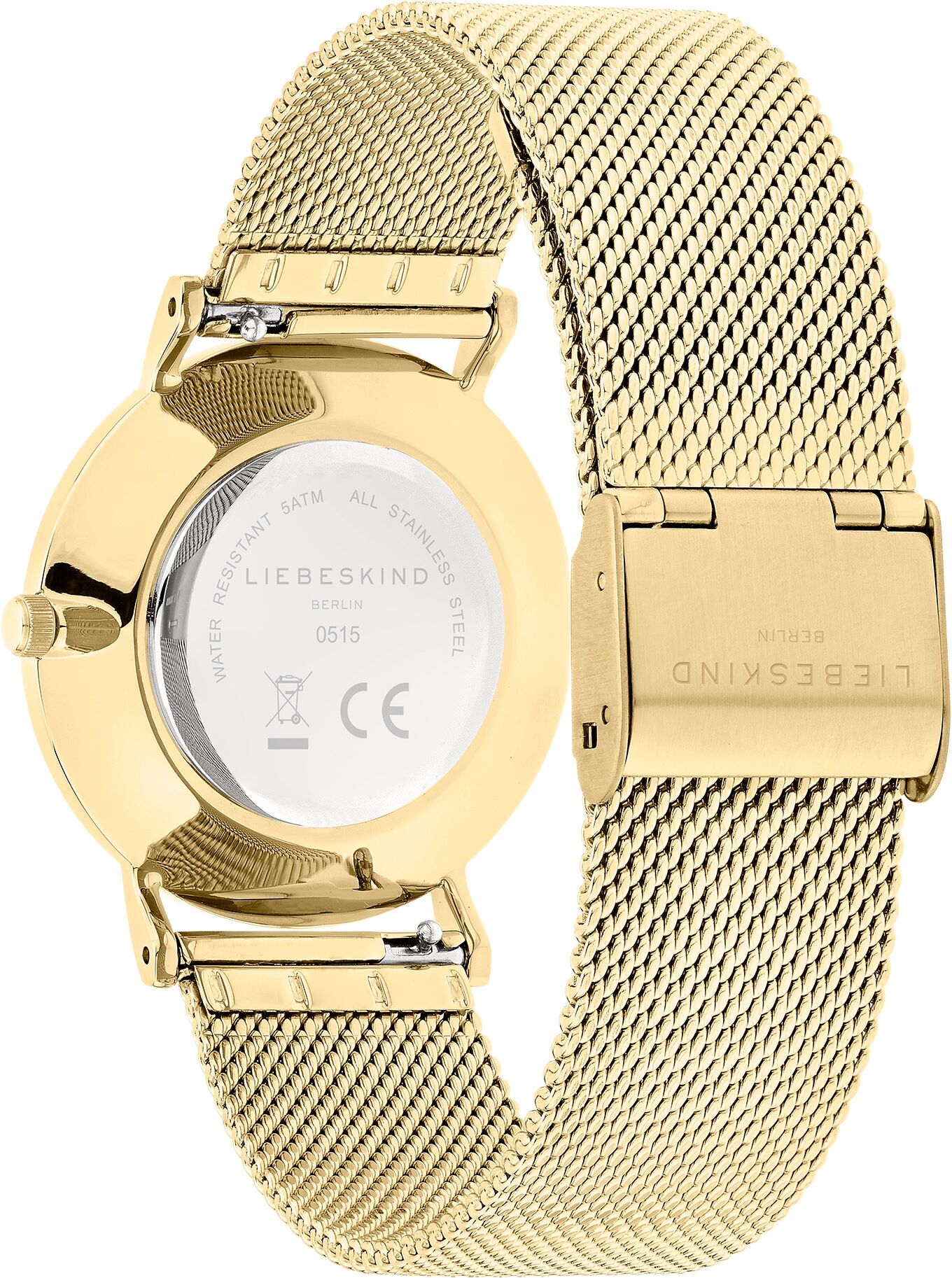 Quarzuhr LIEBESKIND BERLIN "Pure Elegance", gold (goldfarben, weiß), Armbanduhren, Damen, goldfarben, Quarzuhr, Armbanduhr, Damenuhr, Edelstahlarmband, analog