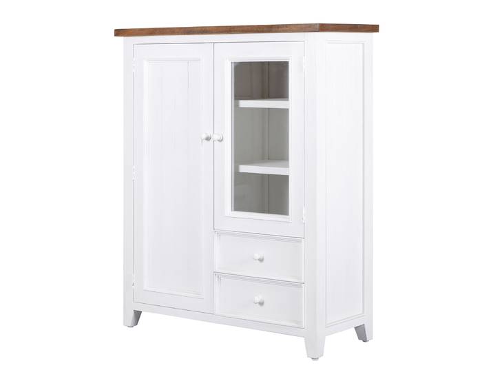Buffet haut massif 110 x 135 x 45cm Blanc