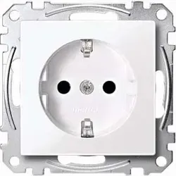Merten SCHUKO-Steckdose alpinweiß/gl mit Steckklemme MEG2300-0325