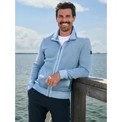 engbers Herren Sweatjacke mit Taschen Blau regular uni Stehkragen - 6XL