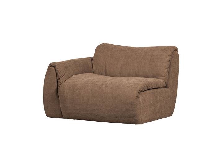 Élément de canapé 1 place bras gauche chenille brun BAGGY