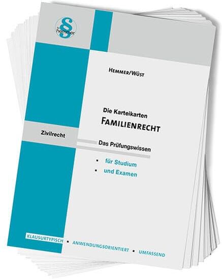 Karl-Edmund Hemmer - Die Karteikarten Familienrecht: Das Prüfungswissen für Studium und Examen - Preis vom 09.10.2026 07:28:09 h