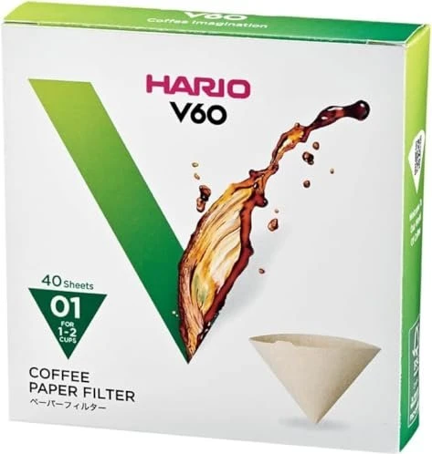 Hario Misarashi Papierfilter V60-01, ungebleicht, 40 St., 40 Stück