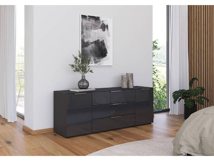 TV-Lowboard Flipp Glas Typ B Front & Deckplatte: Glas Korpus: Spanplatte, lackiert Korpus: MDF Mitteldichte Holzfaserplatte , lackiert