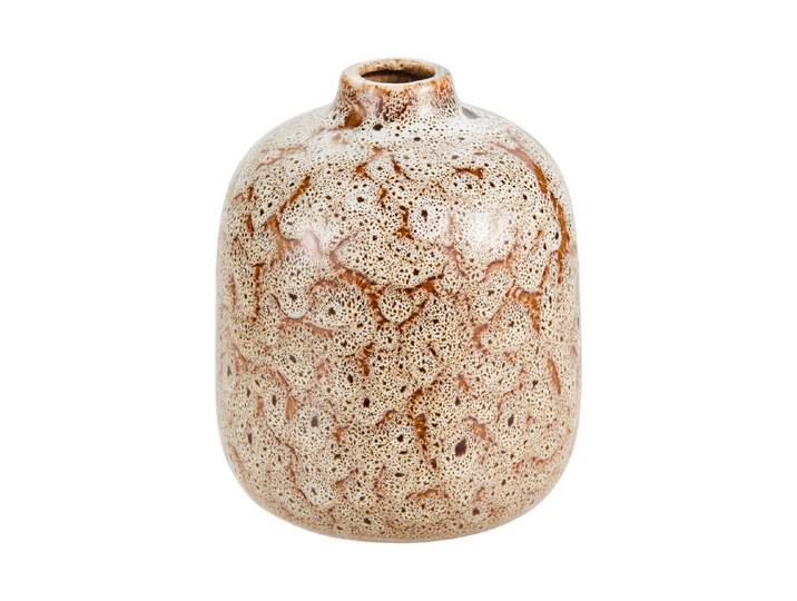Keramikvase + Muster braun/weiss h12.5cm